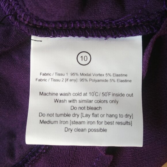 Zeaberg purple asymmetrical hemline tunic top stretch purple modal size … - Picture 10 of 12